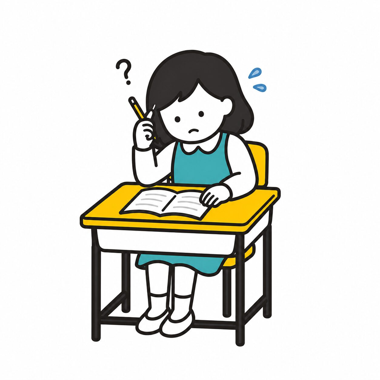 国語で困っている女の子